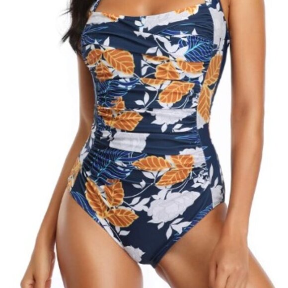 Swim Suit - Women’s - Tropical Floral Print - Tummy Control - One-Piece - NWT - Picture 1 of 9